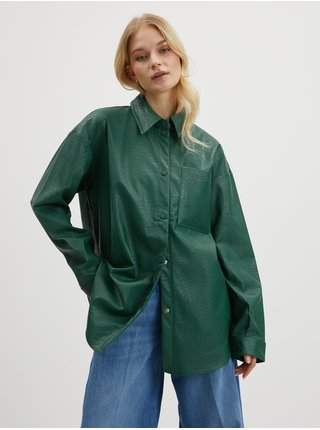 Zelená dámská koženková košile ONLY Mia levně