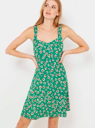 Zelené květované propínací šaty CAMAIEU