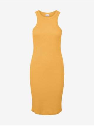 Žluté dámské pouzdrové basic šaty Noisy May Maya