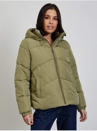 Zelená dámská prošívaná zimní bunda s kapucí ZOOT.lab Flavie LEVNĚ