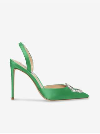 Zelené saténové lodičky na vysokém podpatku Steve Madden Vionnet