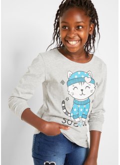 Dívčí triko s dlouhým rukávem (2 ks v balení), organická bavlna nejlevnější