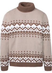 Norský svetr s recyklovaným polyesterem a rolákovým límcem výprodej