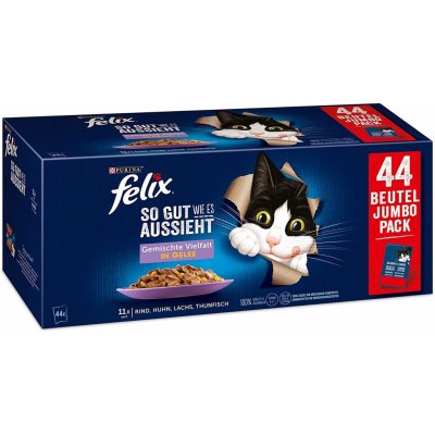 TOP 1. - Felix Fantastic s hovězím kuřetem lososem a tuňákem v želé 44 x 85 g
