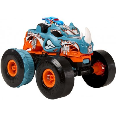TOP 4. - Hot Wheels Monster Trucks HW dálkově ovládaný kabriolet 1:12 Rhinomite s hračkou Race Ace truck 1:64