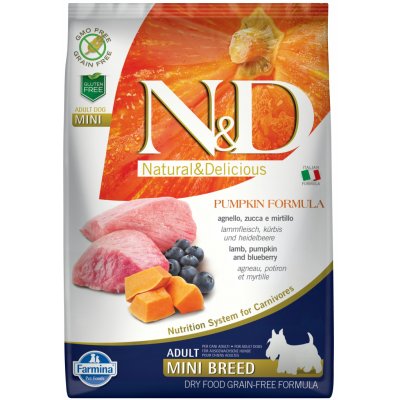 TOP 4. - N&D Pumpkin Dog Adult Mini Grain Free Lamb & Blueberry 7 kg