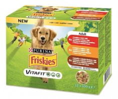 Friskies Dog Adult Multipack hovězí/kuře/jehněčí v želé 72 x 100 g LEVNĚ