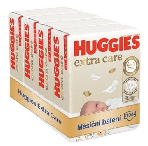 Huggies Extra Care New Born 1 - 104 ks LEVNĚ