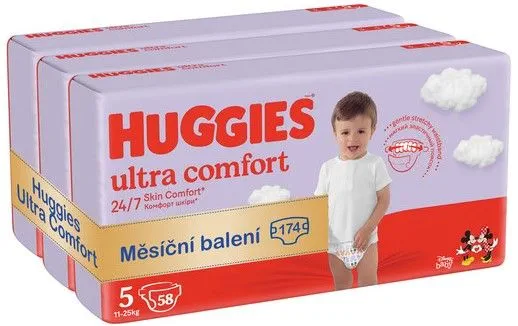 Huggies měsíční balení 3x Ultra Comfort Mega 5 - 174ks
