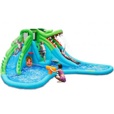 Happy Hop Velký vodní aqua park Krokodýl s velkým bazénem, skákací hrady MALL