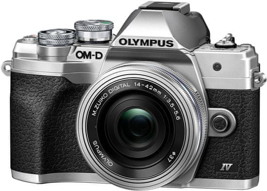Olympus E-M10 Mark IV 1442 EZ Kit, stříbrná (V207132SE000) Fotoaparát