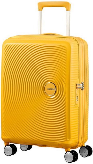 American Tourister Soundbox Spinner 55 EXP Golden Yellow VÝPRODEJ