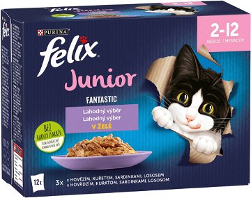 Felix Fantastic Junior s kuřetem v želé Multipack 12 x 85 g DO 200 KČ