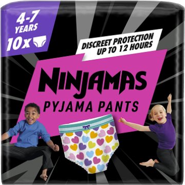 PAMPERS Ninjamas Pyjama Pants Srdíčka 4 – 7 let (10 ks)