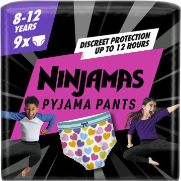 PAMPERS Ninjamas Pyjama Pants Srdíčka 8 – 12 let (9 ks)