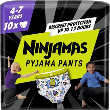 PAMPERS Ninjamas Pyjama Pants Kosmické lodě 4 – 7 let (10 ks)