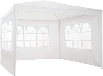 Tectake Pavilon Baraban 3 × 3 m se 3 bočními stěnami, bílý
