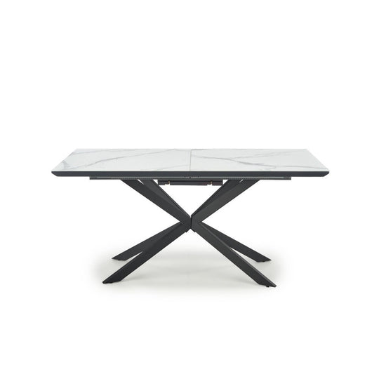 Jídelní stůl Demonte rozkládací 160-200x76x90 cm (bílá, černá)