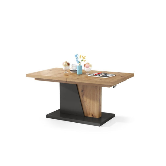 Konferenční stolek rozkládací Flox 120-180x60x70 cm dub,antracit VÝPRODEJ