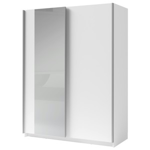 SPLIT, bílá, šířka 150 cm Šatní skříň se zrcadlem AKCE