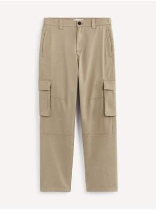 Béžové pánské kalhoty s kapsami Celio