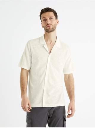Bílá pánská úpletová košile Celio Befresh neformální košile