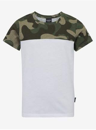 Bílo-khaki chlapecké vzorované tričko SAM 73 Moses