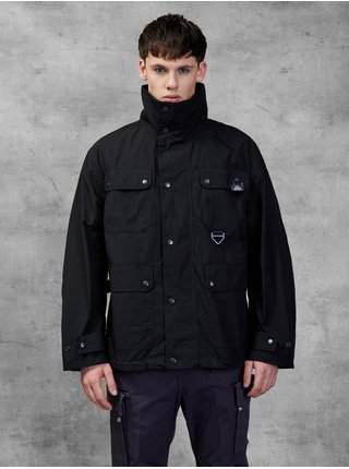 Černá pánská lehká bunda s kapsami a skrytou kapucí Diesel výprodej