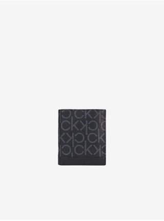 Černá dámská malá vzorovaná peněženka Calvin Klein Trifold 6cc W/Coin SLEVA
