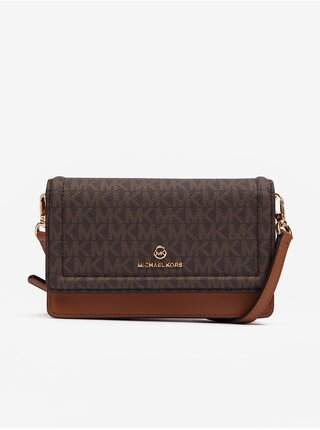 Hnědá dámská kožená crossbody kabelka Michael Kors Jet Set Phone Crossbody