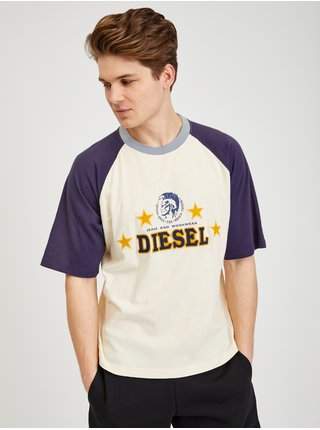 Modro-žluté pánské tričko Diesel LEVNĚ