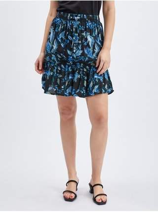 Modro-černá dámská květovaná sukně ORSAY
