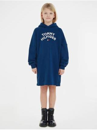 Modré holčičí mikinové šaty s kapucí Tommy Hilfiger