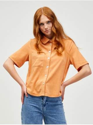 Oranžová košile s krátkým rukávem Pieces Teri nejlevnější