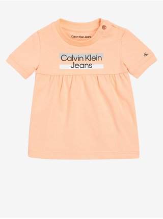 Oranžové holčičí šaty Calvin Klein Jeans