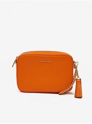 Oranžová dámská kožená crossbody kabelka Michael Kors Jet Set