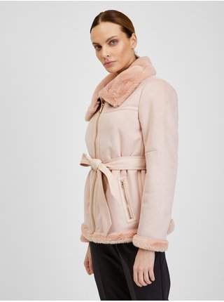 Růžová dámská bunda v semišové úpravě ORSAY