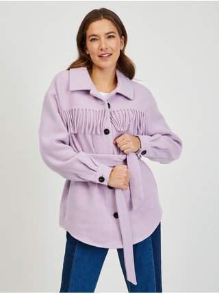 Světle fialová košilová bunda s třásněmi ORSAY podzimní bundy