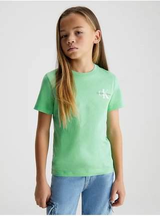Světle zelené dětské tričko Calvin Klein Jeans akce
