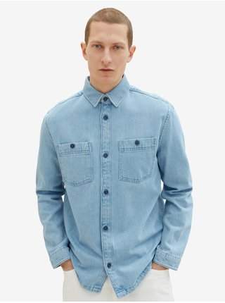 Světle modrá pánská svrchní džínová košile Tom Tailor