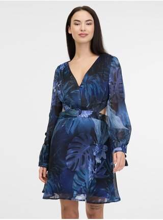 Tmavě modré dámské šaty s přehozem Guess Farrah