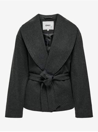 Tmavě šedý dámský krátký kabátek ONLY Augusta