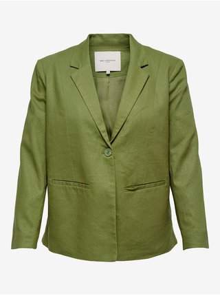 Zelené dámské lněné sako ONLY CARMAKOMA Caro