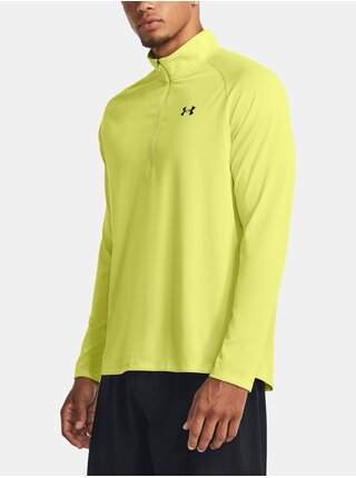 Žluté sportovní tričko Under Armour UA Tech 2.0 1/2 Zip výprodej
