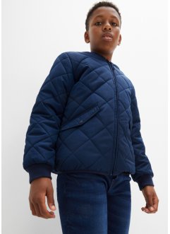 Chlapecká prošívaná bunda s kostkovaným vzorem<