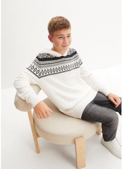 Chlapecký pletený svetr s kapucí