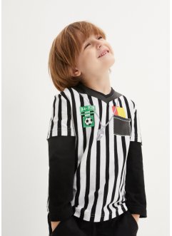 Dětské vícevrstvé triko rozhodčí - ideální jako karnevalový kostým, z organické bavlny, dlouhý rukáv