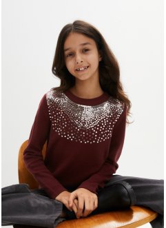 Dívčí pletený svetr s pajetkami