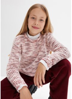 Dívčí pletený svetr s melírem