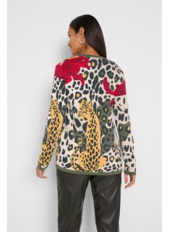 Pletený kabátek s leopardím vzorem